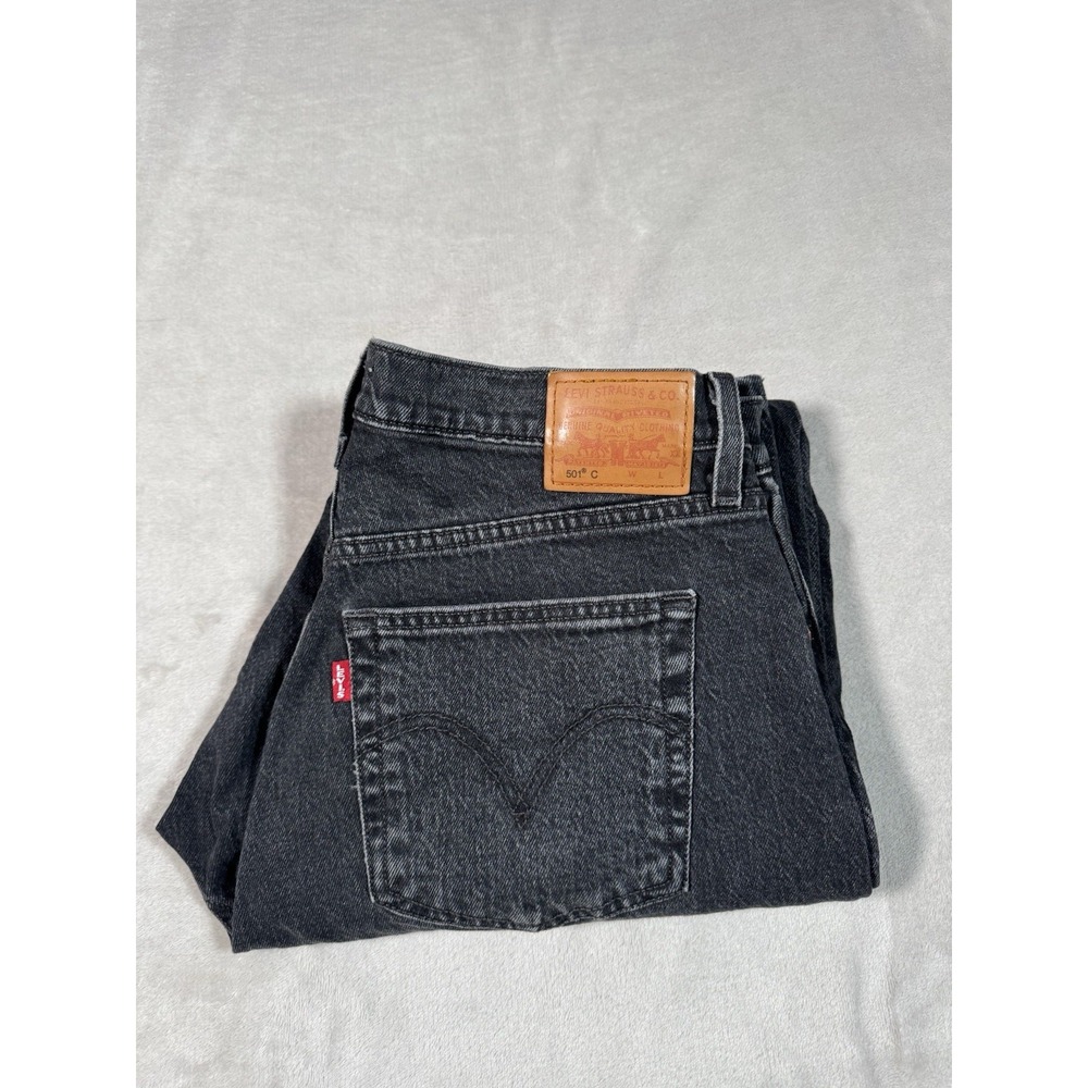 Levi's Premium 501 Curve High Rise Straight Black Denim Stretch Jeans Women